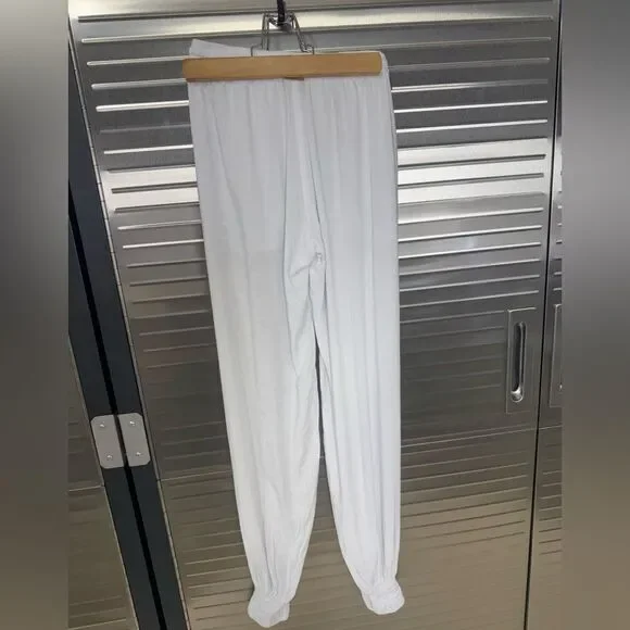 Skemo Basics Loungewear Jogger White Elastic Pants XS - Picture 5 of 8
